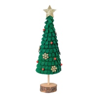 Árvore de Natal de feltro com estrelas douradas 36 cm