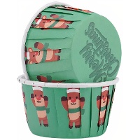 Cápsulas para cupcakes de 5 cm com renas de Natal - 50 unidades