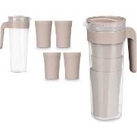Jarra de 1,4 L com 4 copos de 400 ml cor mate - 5 peças