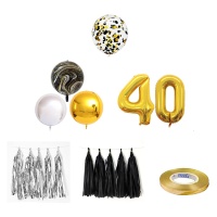 Kit de balões com o número 40 - Monkey Business - 8 unidades