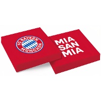 Guardanapos do FC Bayern Munique de 16,5 x 16,5 cm - 20 unidades