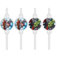 Vingadores palhinhas de 22 cm - 4 peças