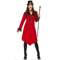 Fato de vampiro gótico vermelho para mulher