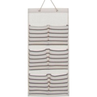 Organizador de Roupeiro Suspenso 55 x 26 cm Riscas - 6 Bolsos