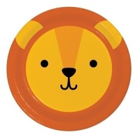 Pratos Animal Faces Lion 18 cm - 8 unid.