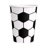 Copos de futebol a preto e branco 270 ml - 10 pcs.