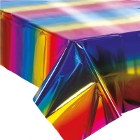 Toalha de mesa metalizada multicolorida 1,37 x 2,74 m