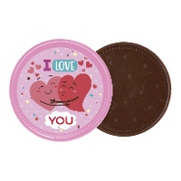 Moeda de chocolate I love you de 7,8 cm e 26 g