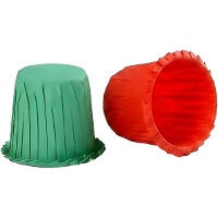Cápsulas para cupcakes de 3,5 cm frisadas vermelhas e verdes - Decora - 35 unidades