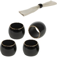 Argola para guardanapo Royal preta - 4 unidades
