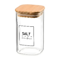 Pote de 1,2 L de borossilicato com tampa de bambu Salt