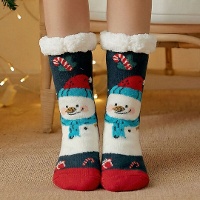 Meias com boneco de neve - tamanho 36-42 - 1 par