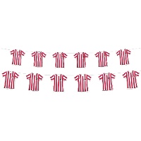 Guirlanda do Atlético de Madrid com camisetas listradas em vermelho e branco - 12 peças