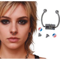 Kit de piercings falsos para nariz com pontas variadas