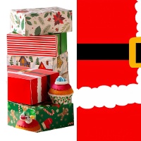 Caixa para doces de Papai Noel de 18 x 13,5 x 7,5 cm - Decora