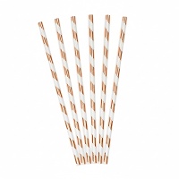 Palhinhas em papel chevron - 10 unid.