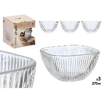 Conjunto de 3 tigelas listradas para aperitivo - 11,5 cm