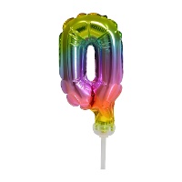 Balão número arco-íris 13 x 5,5 cm - 1 peça