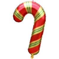 Balão metalizado em forma de bengala doce dourada de 98 cm