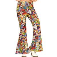 Calça hippie dos anos 60 para mulher
