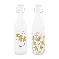 Garrafa de 1 L com estampa de limões - 1 unidade