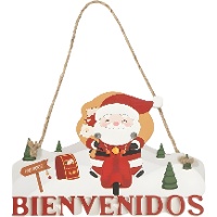 Placa de boas-vindas do Pai Natal de 18,5 x 12 cm