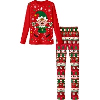 Pijama feminino de elfo natalino
