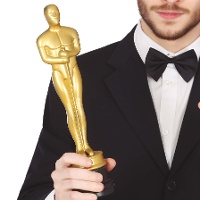 Estatueta de filme dourado - 32 cm