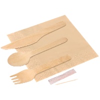 Pacote de talheres, guardanapo e palito - 1 unidade