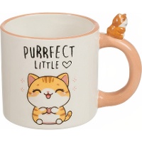 Caneca kawaii de 410 ml com gatinho
