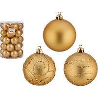 Bolas de Natal com purpurinas 6 cm - 30 unid.