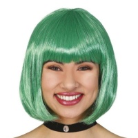 Peruca half bob com franjas