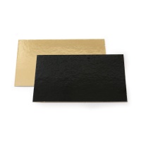 Base de bolo retangular 20 x 30 x 0,3 cm dourado e preto - Decora