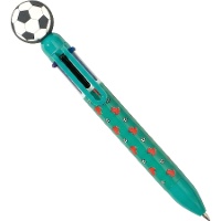 Caneta multicolorida com bola de futebol