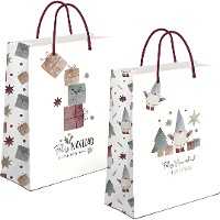 Saco de presente de Natal vintage 32 x 26 x 10 cm - 1 unid.