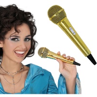 Microfone dourado de 20 cm
