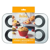 Forma para muffins em aço de 34 x 22 cm - Decora - 6 cavidades