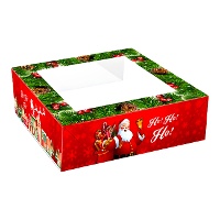 Caixa 33 x 33 x 7,5 cm para bolo Pai Natal decorado