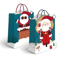 Saco de presente 32 x 26 x 10 cm com Papai Noel - 1 unidade
