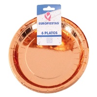 Placas de cartão de 18 cm metalizadas - 6 unidades