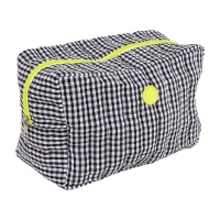 Necessaire vichy com zíper fluorescente 24 x 12 x 16 cm