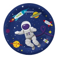 Pratos de coleção Astronauta 18 cm - 8 unidades