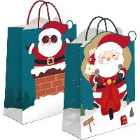 Saco de presente de 23 x 18 x 10 cm do Papai Noel - 1 unidade