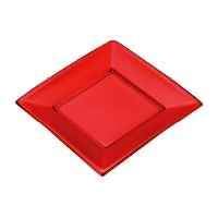 Pratos de plástico metálicos quadrados de 17 cm - 4 peças.