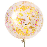 Balão de látex confetti metálico gigante de 90 cm - 1 peça