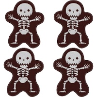 Figuras de esqueleto de Halloween em chocolate negro - 72 unidades