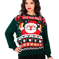 Camisola de Natal do Pai Natal Ho Ho Ho Ho para mulher