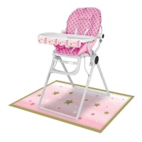 Kit de cadeira alta cor-de-rosa para o primeiro ano - 2 peças