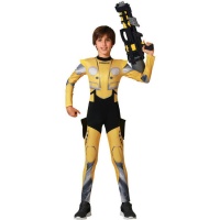 Fato de robô abelha amarelo para crianças