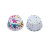 Chávenas para cupcake de chá de bebé branco - Decora - 36 unid.